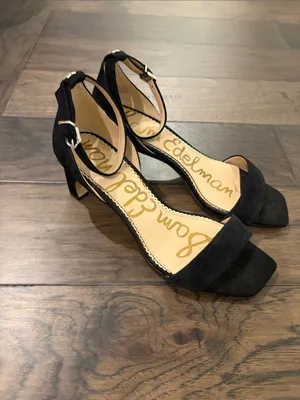 Sam Edelman Black Suede Sandals Sz 7.5 thumbnail 2