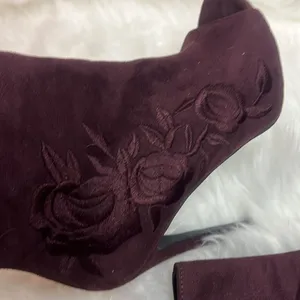 Deep purple/ burgundy Peep Toe stiletto, booties Size‎ 9 B12b thumbnail 7