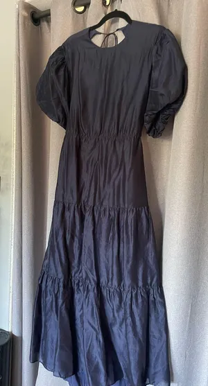 SIR. Open Back MIDI Dress Navy Blue Size 6 thumbnail 1