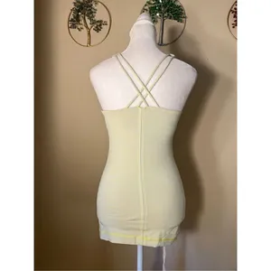 Lululemon Free To Be Tank Slope Stripe Polar Cream Clarity Yellow Size 4 thumbnail 2