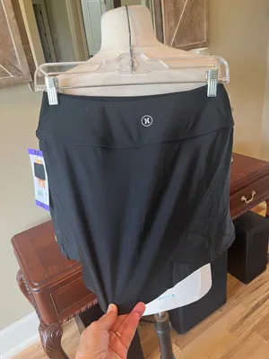 Hurley Skort Black Solid Swim Athletic Tennis Golf Activewear New Women’s XS thumbnail 4