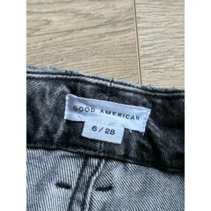Good American Good Distressed Jeans Women's Size 6/28 Washed Out Black Mid Rise thumbnail 3