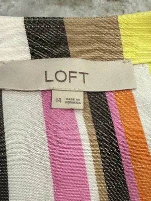 Loft Ann Taylor Striped colorful size 14 dress thumbnail 6