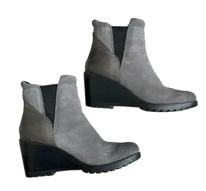 Sorel After Hours Chelsea Boots Women’s Size 10 Suede Leather Gray Wedge Heel thumbnail 5