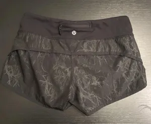 Rare HTF Lululemon Embossed Blackbird Nesting Bird Scribble Speed Shorts 2 XS thumbnail 2