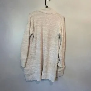 Soma Weekend Cream Heathered Open Pocket Cardigan Small Soft Cozy Lounge #1200 thumbnail 7