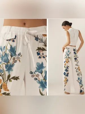 Anthropologie Printed Culottes Pants‎ Size XS Fairycore Tik Tok Famous Feminine thumbnail 2
