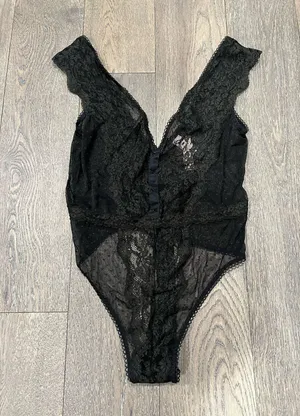 Victoria’s Secret M Black Lace lingerie bodysuit thumbnail 1