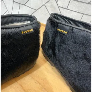 BLONDO Vintage Fur Booties Zipper Waterproof Low Lug Black Womens Size 6‎ thumbnail 12