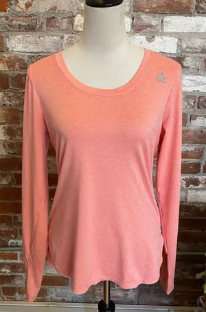 Reebok Women's Pink Long Sleeve Workout Top Size S thumbnail 1