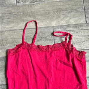 Ann Taylor Fitted Pink Camisole with Ruffles thumbnail 3