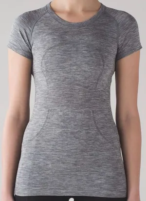Lululemon Swiftly Tech Short Sleeve Crew Slate / White T Gray T Shirt Women Sz 8 thumbnail 1