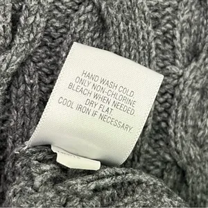 Merona Wool Rabbit Hair Cable Knit Scoop Neck Fisherman Sweater Grey Women’s XL‎ thumbnail 9
