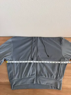 Alo Yoga Velour Glimmer Full Zip Hoodie Steel Blue thumbnail 7