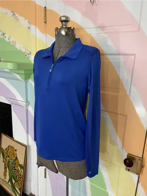 San Soleil SoCool Golf Tennis Long Sleeve Mesh Panel Shirt UPF 50 Sz S 💚🎀 thumbnail 4