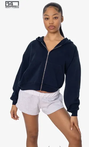 Los Angeles Apparel Zip Cropped Hoodie thumbnail 1