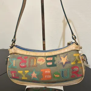 Dooney & Bourke Rainbow Zipper Bag, Heart Charm. Coated Canvas & Leather thumbnail 5