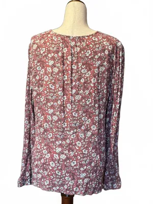 Market & Spruce Women's Floral Long Sleeve Blouse Size XL thumbnail 2