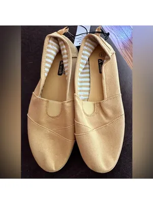 Take a Walk Espadrille Loafers Mustard Canvas Slip on Flat Shoes thumbnail 3