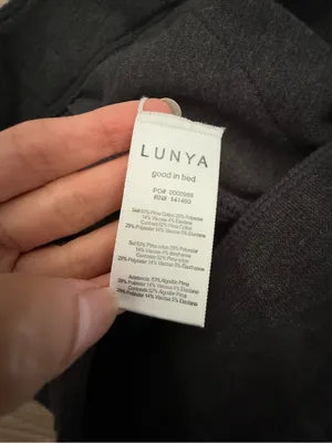 Lunya Medium Restore Thermal High Rise Legging Charcoal Pima Cotton Lounge Comfy thumbnail 5