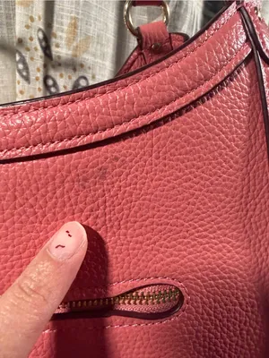 Coach Coral Pebbled Leather Shoulder Bag with Gold Hardware thumbnail 2