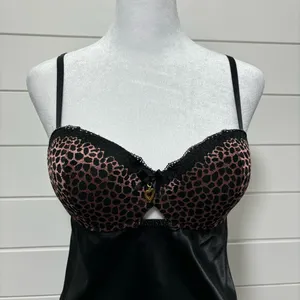 Thalia Sodi Black Cheetah Print Chemise Black&Brown Size‎ M thumbnail 9