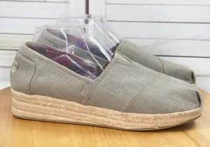 Bobs‎ by Skechers Highlights High Jinx Canvas Wedge Espadrille Shoes Tan 9 thumbnail 1