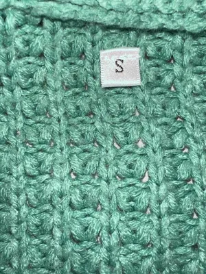 Green waffle knit cardigan. thumbnail 4