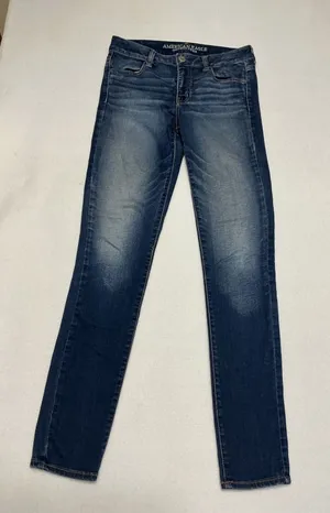 American Eagle Womens Hi-Rise Jegging Jeans Size 8 Long Dark Wash Stretch Denim thumbnail 1