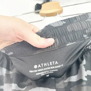 Athleta Womens Camo Printed‎ Mesh Racer Run Shorts Sporty Athletic Black Size M thumbnail 3