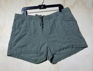 Old Navy Womens XL High Rise Linen Blend Shorts Sage Green Pull On Drawstring thumbnail 1