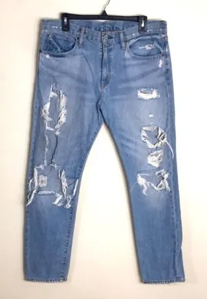 Denim & Supply Ralph Lauren light wash highly distressed boyfriend jeans size 30 thumbnail 1