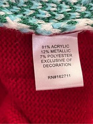 Blizzard Bay Crewneck Ugly Christmas Sweater Embellished Santa Red S thumbnail 3