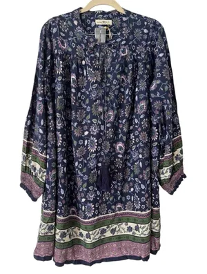 NWT Natural Life Dara Blue Floral Mini Dress Size Small thumbnail 1