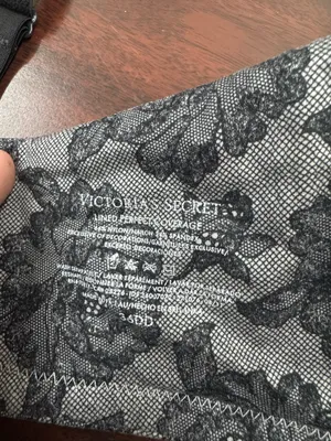 Victoria’s Secret Lined Perfect Coverage Lace Print Bra with Rhinestones- 36DD thumbnail 6