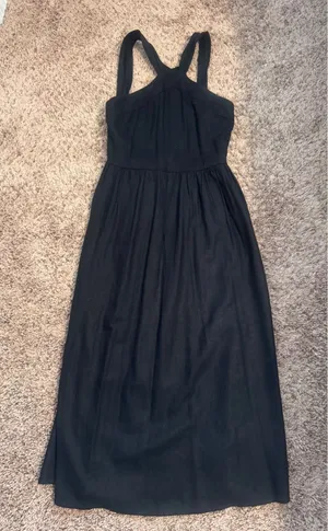 A New Day Black‎ Sleeveless Midi Dress XS Smocked Back thumbnail 1