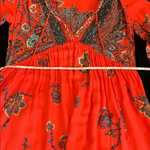 Free People If You Only Knew Maxi Dress Red Boho Peasant Caftan Cottagecore S thumbnail 5