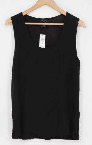Ann Taylor Factory Womens Black Scoop Neck Sleeveless Shell Top NWT S thumbnail 1