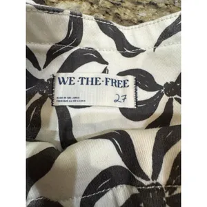 Free People Spotlight Printed High Rise Wide Leg Jeans We the Free Size 27 Bows thumbnail 5