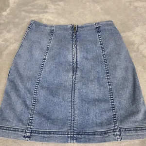 Free People Skirt Womens 6 Blue Denim Mini‎ Boho Beachy Festival Stretch thumbnail 7