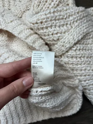 Cream Knit High Neck Sweater thumbnail 3