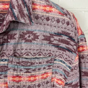 Mountain + Isles Boho Western Thick Knit Button Down Shirt / Shacket Size XS thumbnail 5