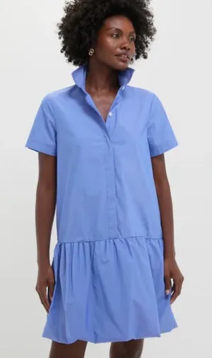 Tuckernuck XS NEW Sail Blue Martine Bubble Mini Dress Preppy Office Coquette thumbnail 1