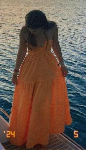 blanco by nature Bright Marigold Halter Maxi Summer Dress By thumbnail 1