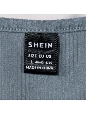 SHEIN Women’s Ribbed Lounge Set Blue Gray Crop Tank & Shorts Size Large thumbnail 5