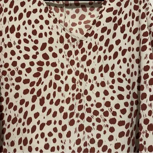 Entro short sleeve blouse cream brown size XL thumbnail 2