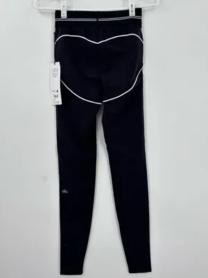ALO Yoga Black Leggings with White Piping thumbnail 5