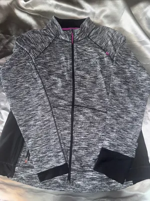 Tangerine Company women’s Gray Heather Full-Zip Jacket with Pink Accent thumbnail 1