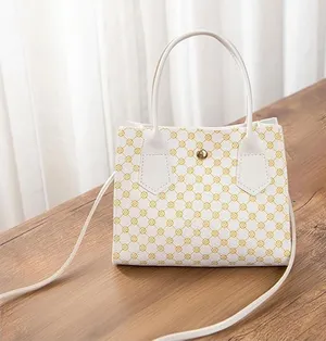 Geometric Pattern Crossbody Bag White Yellow Small Women thumbnail 1