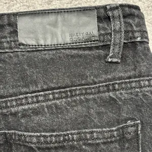 Nasty Gal Organic Cotton Black Patchwork Straight Jeans with Raw Edge thumbnail 10